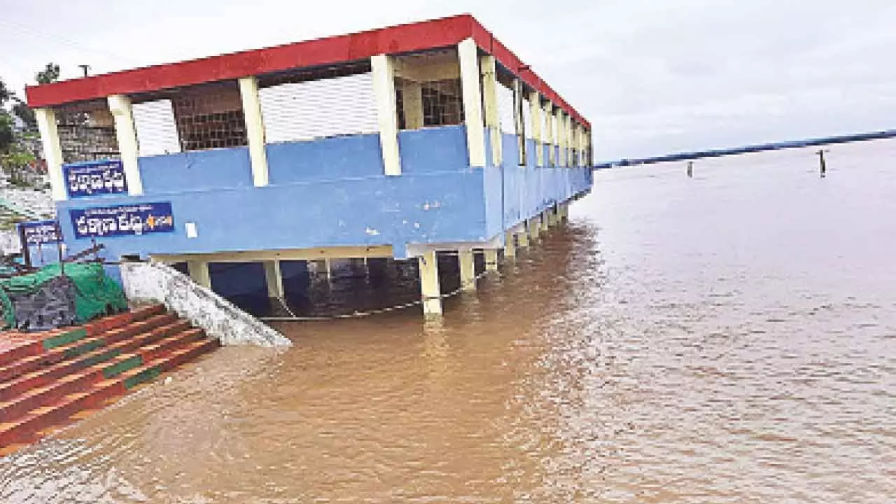 Godavari River floods at Bhadrachalam