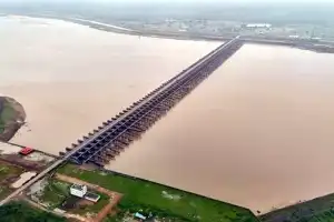Heavy flooding strikes Kaleshwaram Triveni area during rains