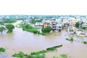 Heavy rain floods roads and streams in Siddipet
