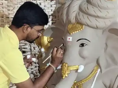 Mahabubnagar Youth Promotes Eco-Friendly Clay Ganesh Idols