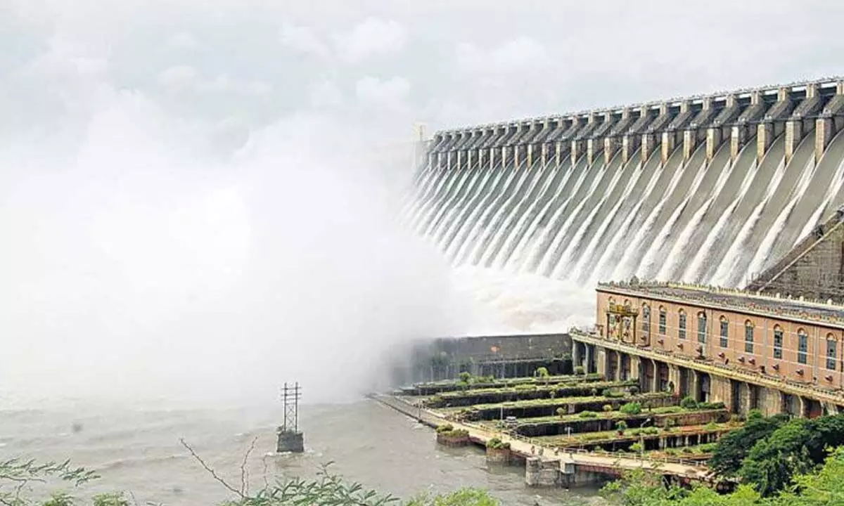 Nagarjuna Sagar reservoir full, two gates opened due to flood flow