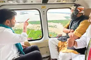 Revanth flies over damaged areas to survey