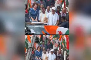 Telangana CM Revanth Reddy Joins Voter Rights March in Bihar