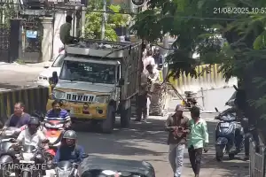 Traffic Slow on Banjara Hills Road Due to Construction