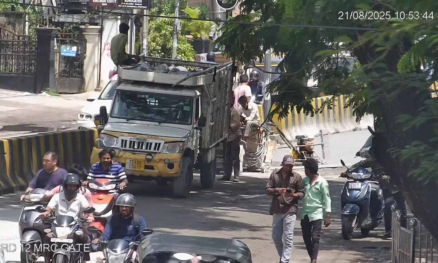 Traffic Slow on Banjara Hills Road Due to Construction