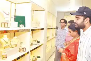 Vishwak Sen and K V Anudeep open Vavan Jewellery in Hyderabad
