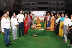Bathukamma festival celebrated at Collector’s office with DC Adarsh Surabhi