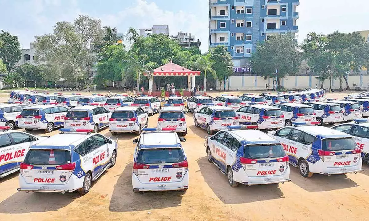 Hyderabad police cars receive new TG stickers