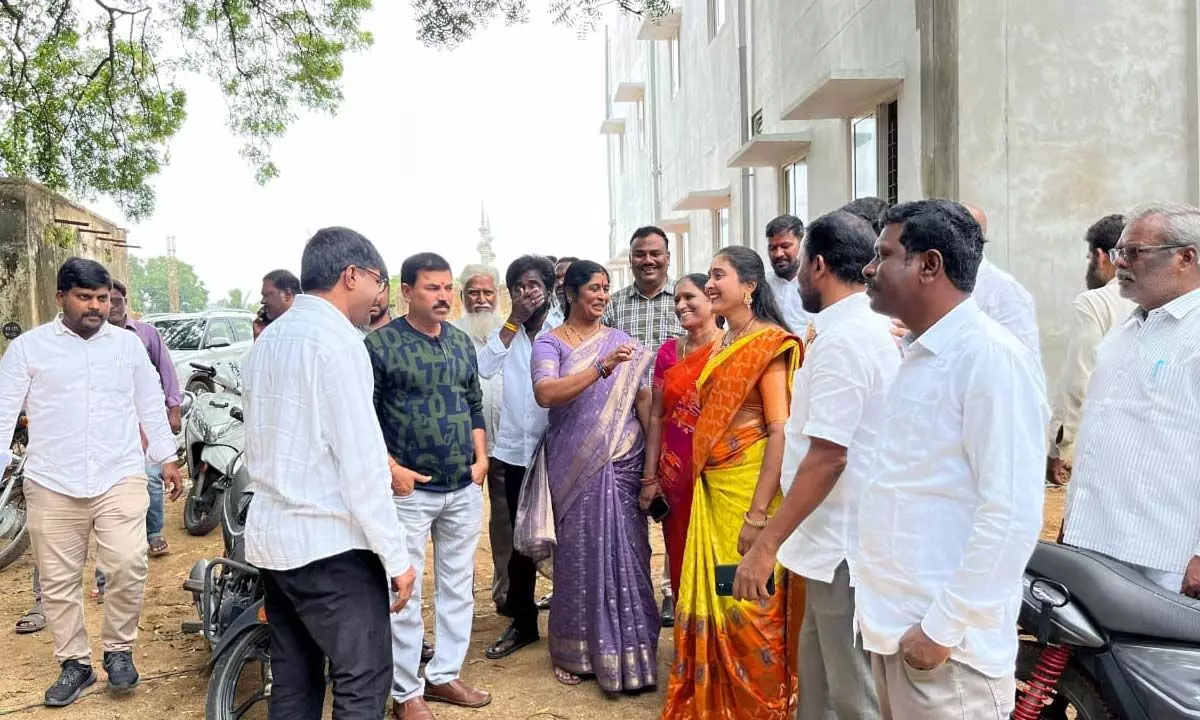 Jadcherla Chairman Pushpalata Checks New Municipal Building in Badepally