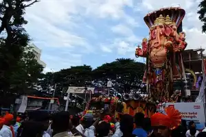 Khairatabad Ganapati Parade Happening with Excited Devotees