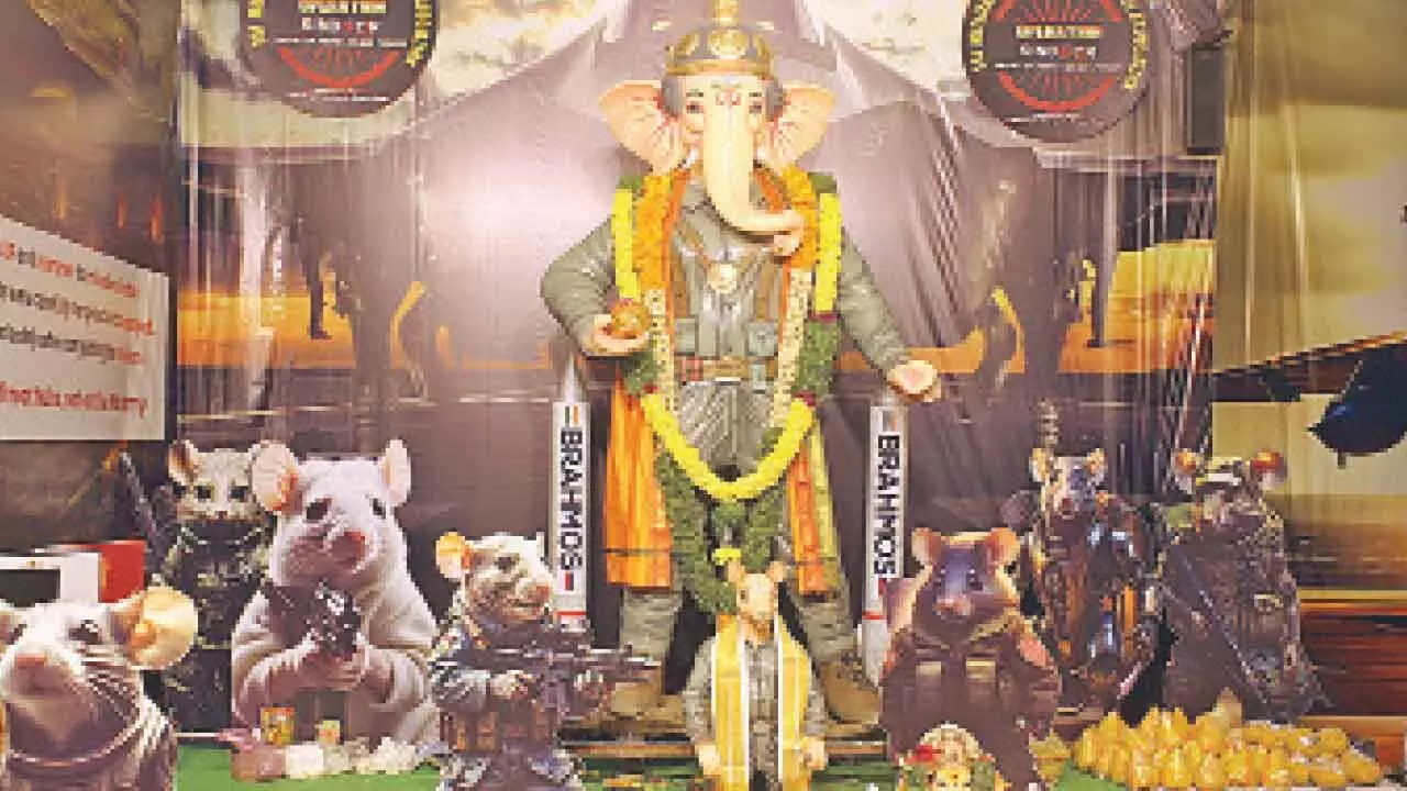 Uppuguda’s ‘Op Sindoor Ganesh’ teaches civic values during festival