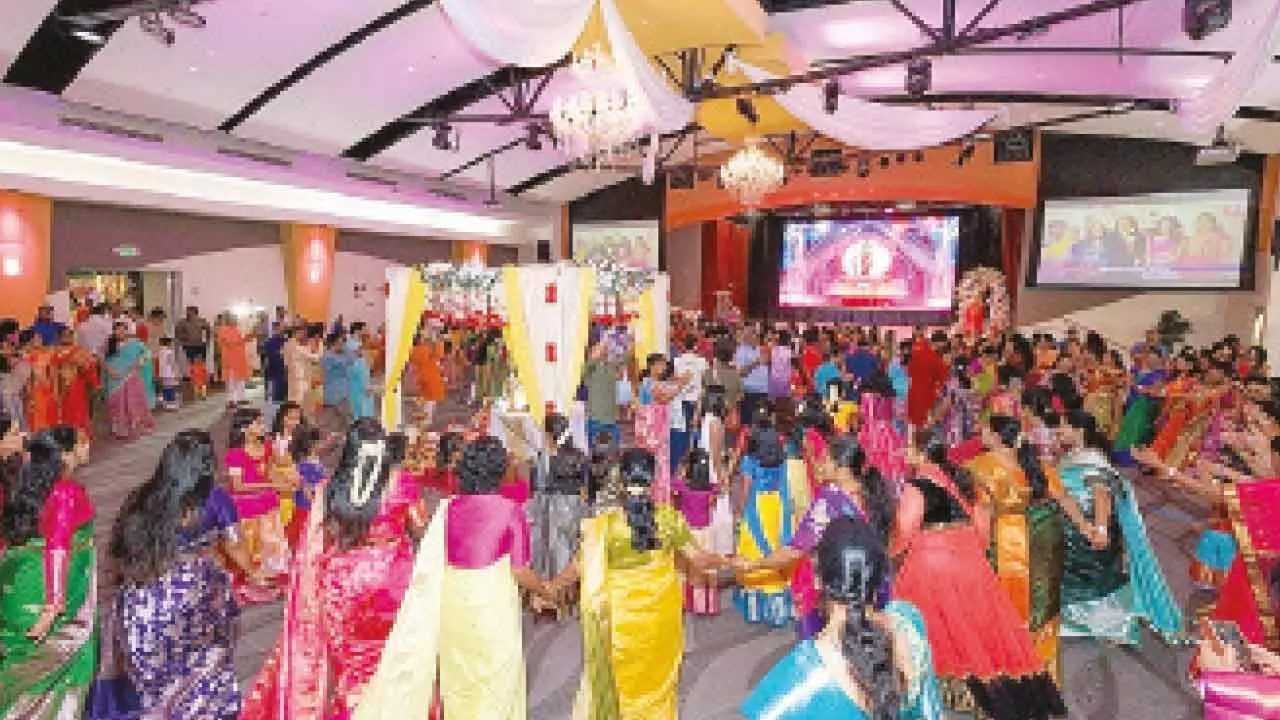 California hosts grand Bathukamma celebration