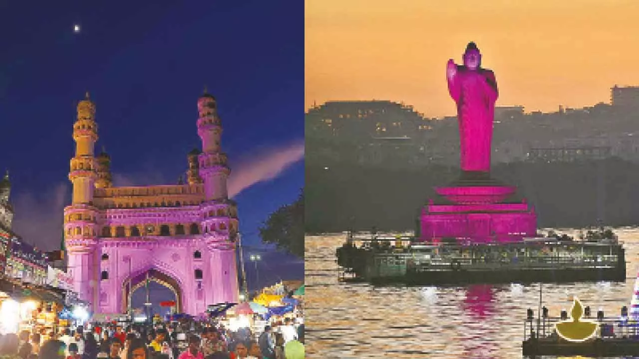 City lights up pink for breast cancer awareness