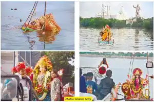 Faith and celebration mix at Durga idol immersion in Hyderabad
