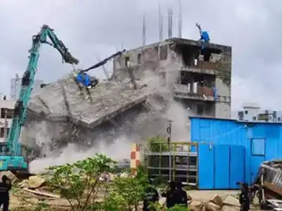 HYDRAA demolishes buildings in Kondapur, Hyderabad