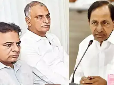 KTR and Harish Rao meet KCR to talk about Jubilee Hills election
