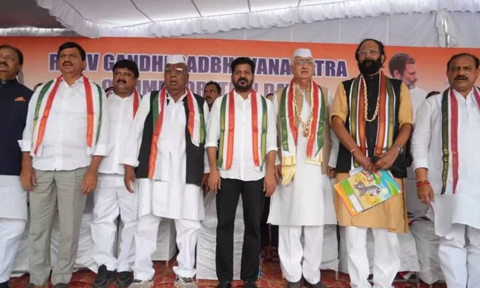 Telangana CM Revanth Reddy honors Rajiv Gandhi at Sadbhavana Yatra in Charminar