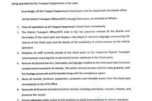 Telangana Transport Department Orders Immediate Closure of Check Posts