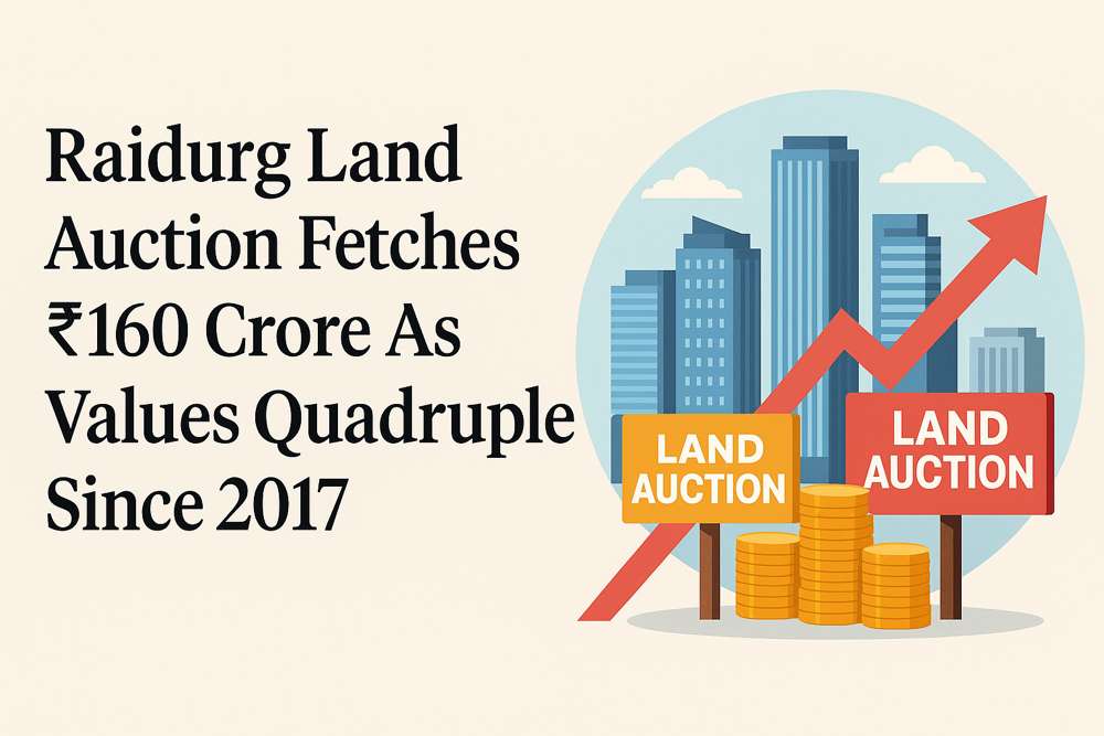 Raidurg Land Auction Breaks Records Again — Hyderabad’s Real Estate Boom Pushes Prices to ₹3.4 Lakh per Sq. Yard