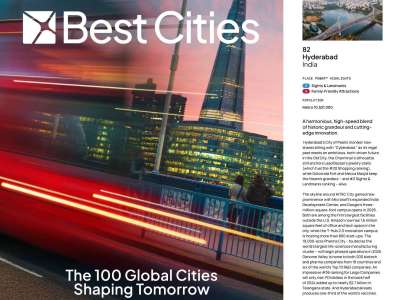 Hyderabad Ranks 82nd in World’s 100 Best Cities 2026, Scores #2 in Sights & Landmarks