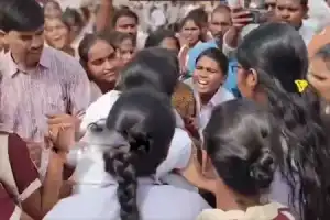 Degree college students protest against principal's harassment