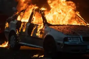 Driver Dies in Car Fire on Hyderabad Highway