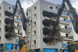 Illegal construction demolished in Miyapur