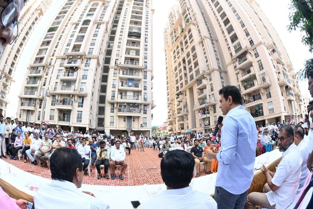 KTR Meets Aditya Empress Towers Residents as Part of Jubilee Hills Campaign