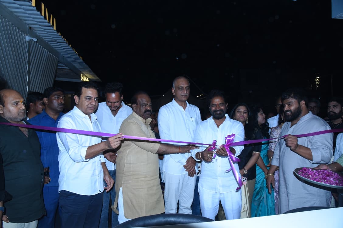 KTR and Harish Rao Inaugurate Livi Cafe & Kitchen in Mokila Village