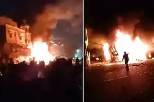 Major Fire at Gomati Electronics in Shalibanda