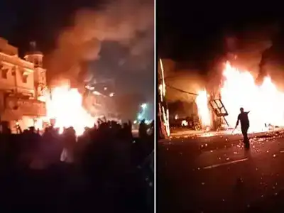 Major Fire at Gomati Electronics in Shalibanda