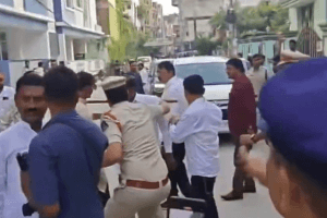 Police Lathi-Charge BRS Leaders Protesting Bogus Voting in Shaikpet Division