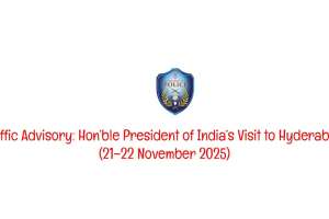 Traffic Diversions in Hyderabad for President’s Visit on November 21-22
