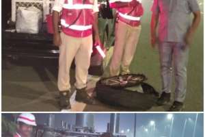 CM Convoy Jammer Vehicle Tyre Burst at Exit 17, Quickly Replaced and Resumed