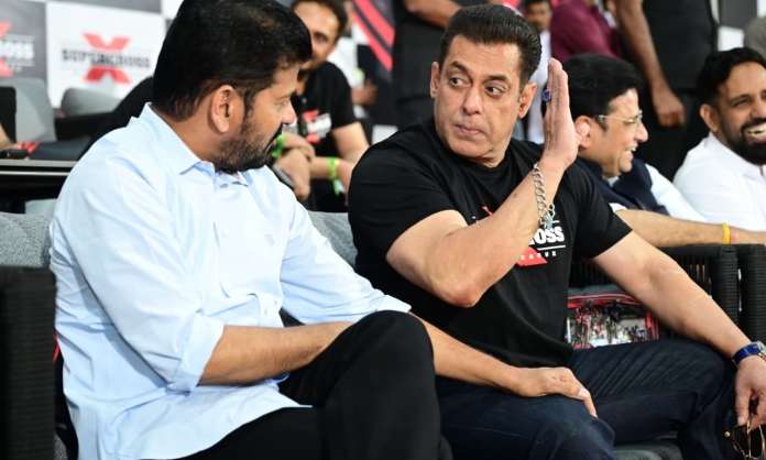 CM Revanth Reddy And Salman Khan at the Indian Supercross Racing League Hosted in Hyderabad