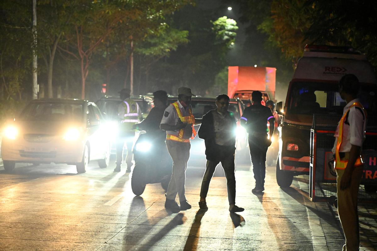 Hyderabad Police Chief leads drunk driving check