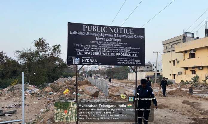 HYDRA Protects 23 Acres of Government Land Worth Rs 2500 Crores in Neknampur