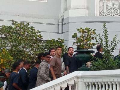 Messi Welcomed at Hyderabad Falaknuma Palace With Traditional Hyderabadi Marfa