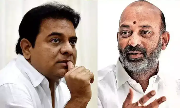 KTR sends legal notices to Bandi Sanjay and Dharmapuri Arvind