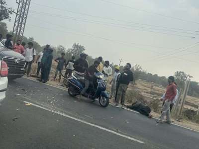 Major Accident at Moinabad Near Taj Dhaba Leaves Motorcyclist Critically Injured