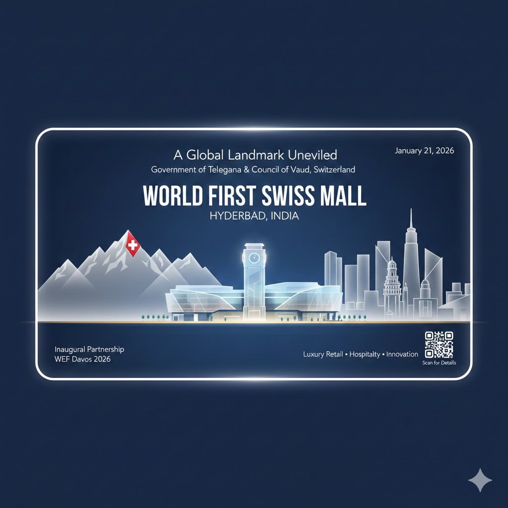 Telangana CM Proposes World’s First “Swiss Mall” in Hyderabad at Davos