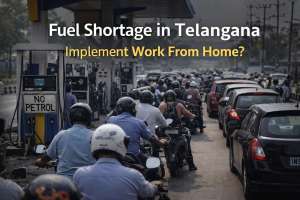 Fuel Shortage in Telangana: Long Queues at Petrol Bunks, Calls Grow for Immediate Work From Home