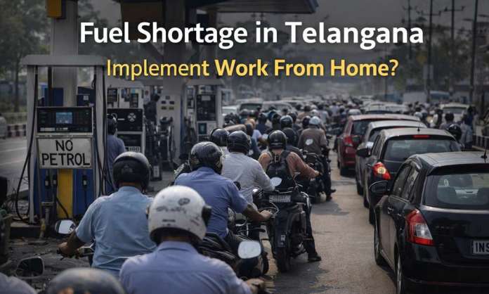 Fuel Shortage in Telangana: Long Queues at Petrol Bunks, Calls Grow for Immediate Work From Home