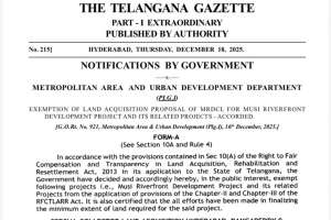 BRS Questions Musi Project as 10,017 Properties Marked for Acquisition