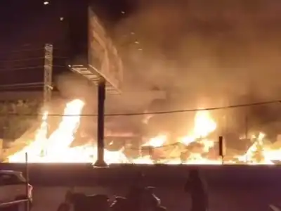 Power line falls on shops in Bachupally, burning 20 stores