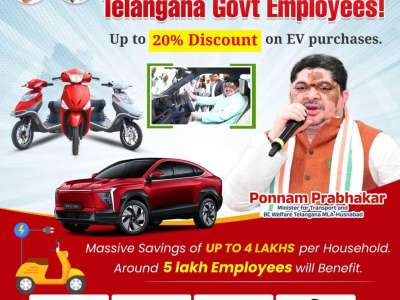 Telangana Offers 20% EV Discounts to 5 Lakh Government Employees