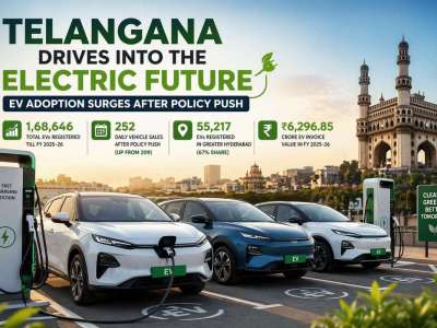 Telangana Sees Sharp Rise in EV Adoption After Policy Push, Hyderabad Leads Growth