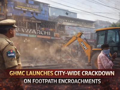 GHMC Launches Crackdown on Footpath Encroachments to Improve Pedestrian Safety