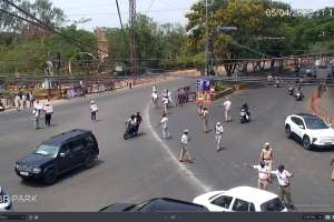 KBR Park Flyover Trial Run Supervised by Hyderabad Traffic Police Officials