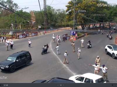 KBR Park Flyover Trial Run Supervised by Hyderabad Traffic Police Officials